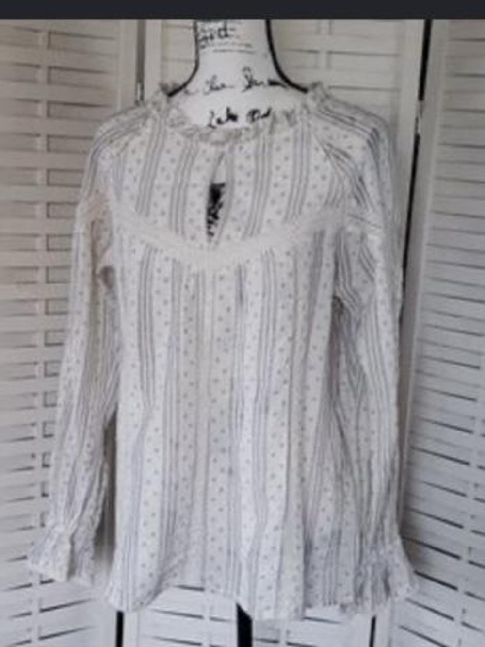 Sundance cute cream boho 100% cotton prairie top xs
